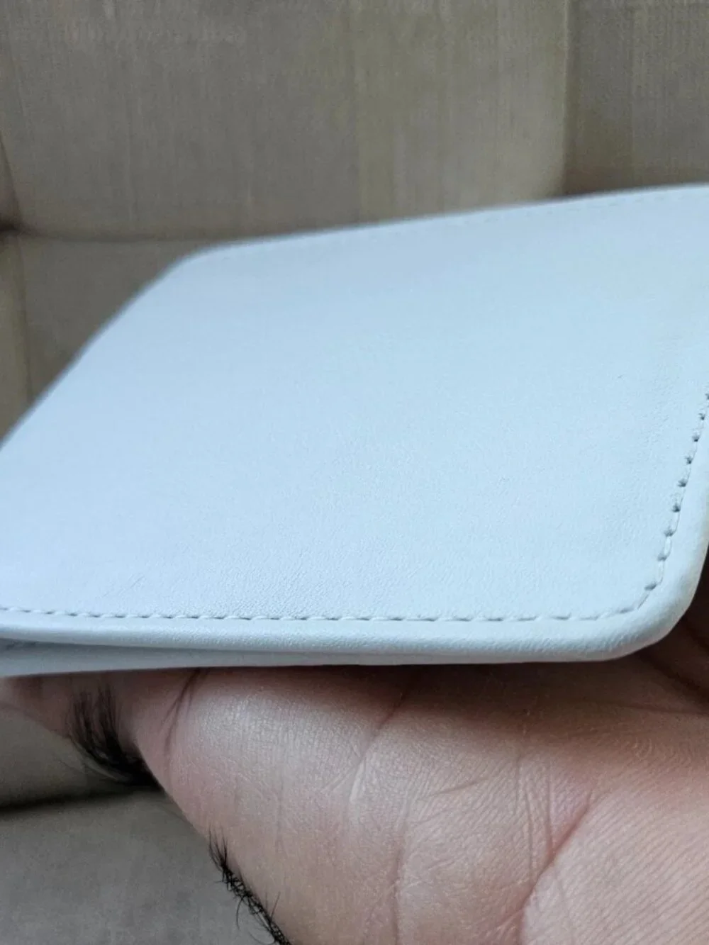 White Billfold Handmade Wallet Bifold Card Holder Purse Genuine Leather Purse